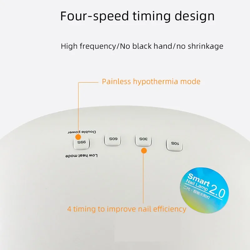 Professionelle Nagellampe für Maniküre mit 4 Timer-Einstellungen, 48 W UV-LED-Nagellampe, Nägel für schnell aushärtenden Gel-Nagellack für den Salon