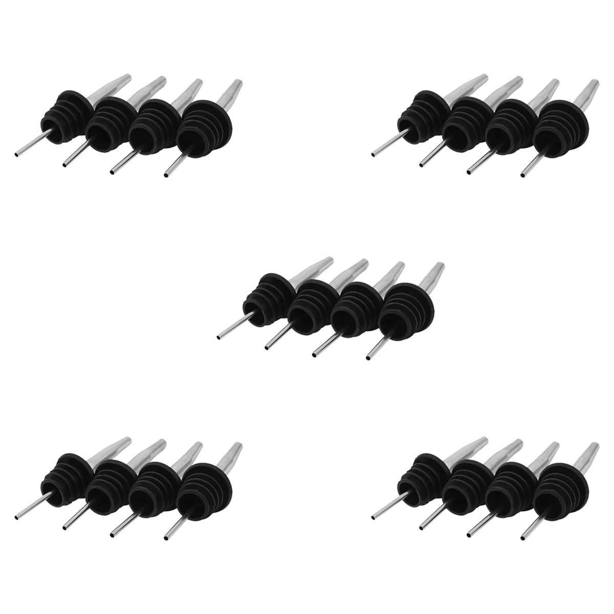 Bec verseur de bouteille de vin en acier inoxydable, bouchon de bouteille de whisky français ou d'huile, bec verseur, distributeur de bouche, barman, 20 pièces