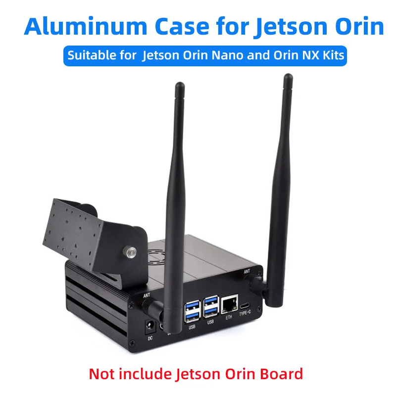 Aluminum Alloy Case For Jetson Orin With Camera Holder Cooling Fan Antenna Suitable For Jetson Orin Nano And Jetson Orin NX Kits