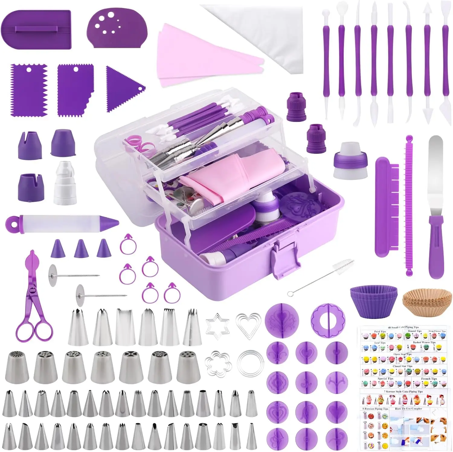 

Набор инструментов для декорирования: 235 насадок и кондитерских мешков, набор кондитерских насадок