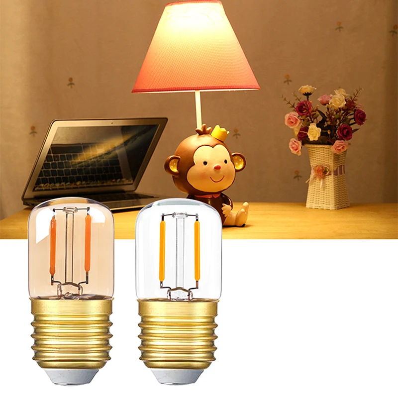 Lâmpada led vintage e27 b22 220v e26 110v lâmpadas noturnas 1w 1.5w lâmpada de filamento led lâmpada amarela quente