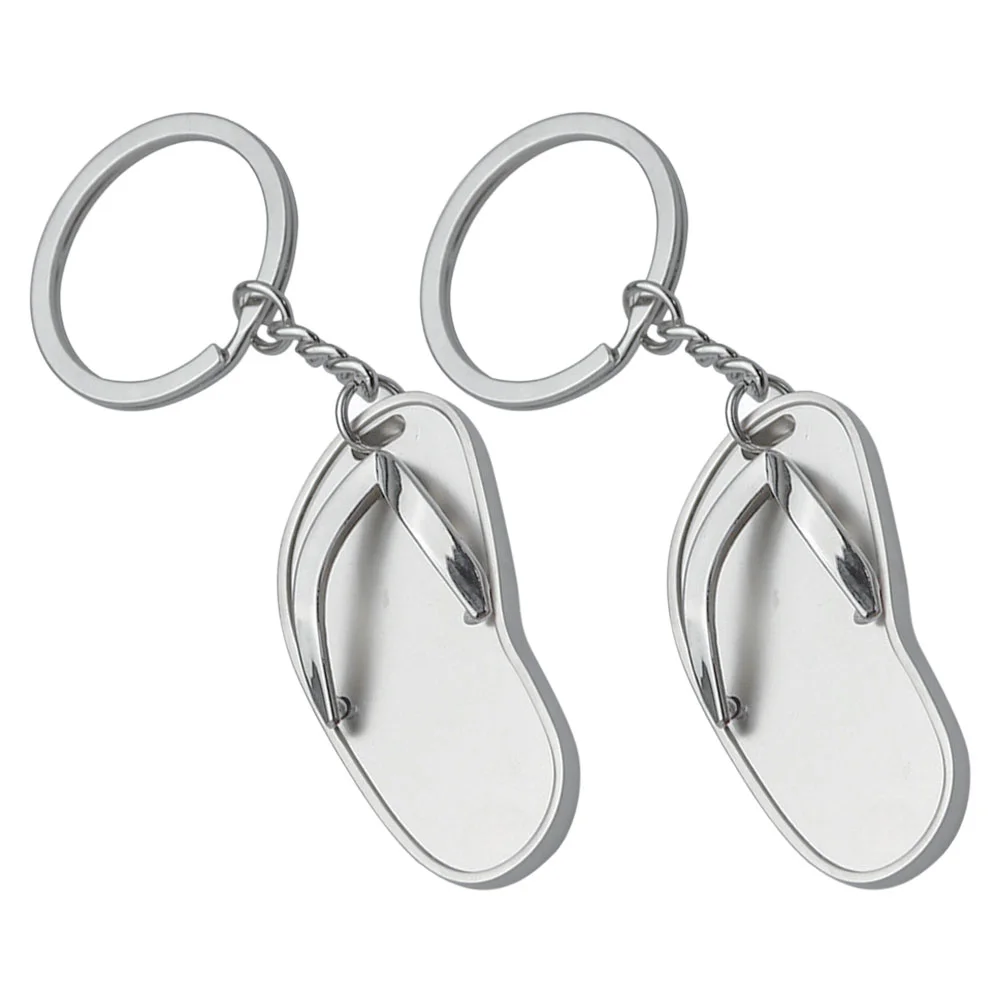 

2 Pcs Keychain Ring Keyring Charm Bags Metal Creative Hangings Pendant Charms Stainless Steel