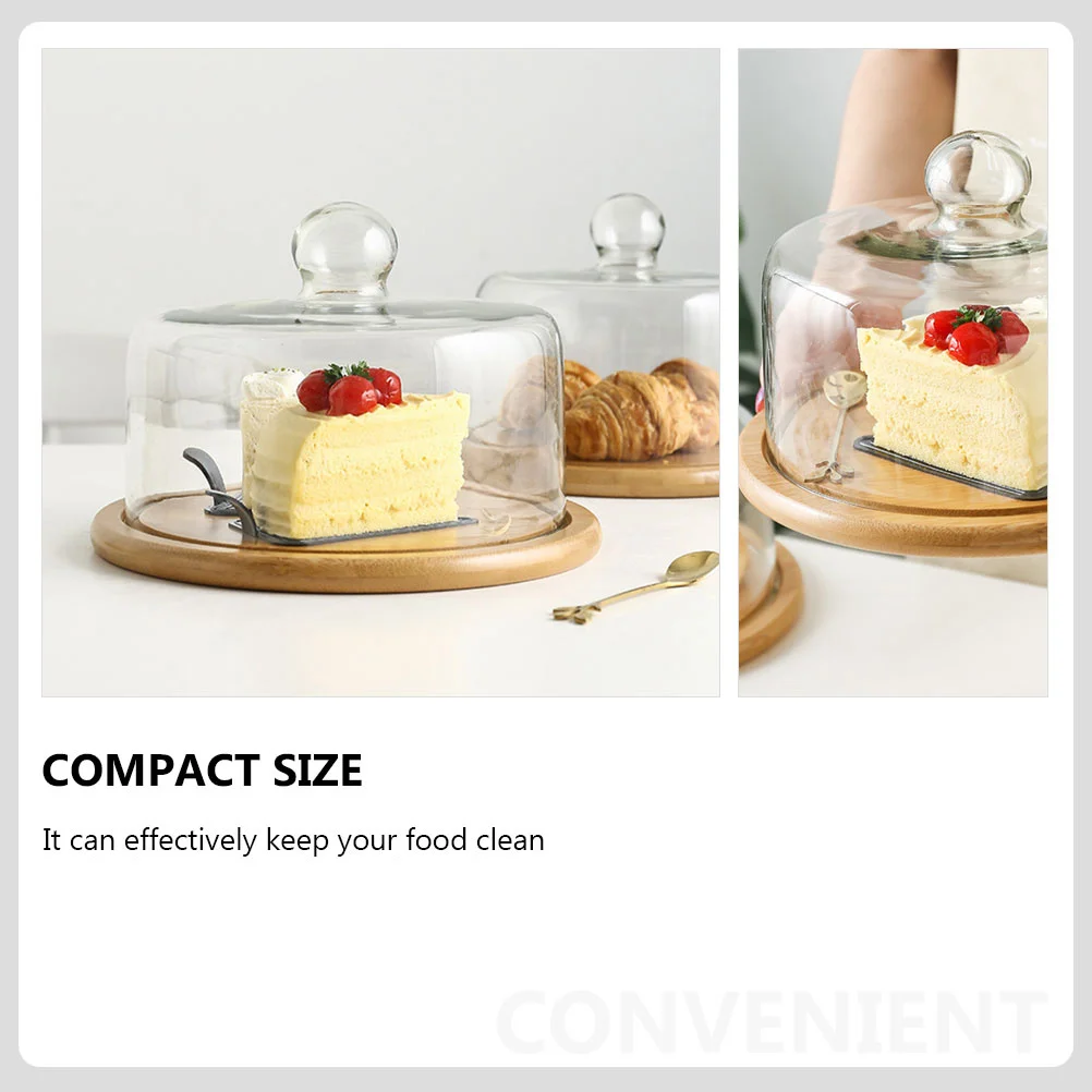 

Glass Cake Cover Transparent Food Snack Dessert Protection Insect-Proof Comfortable Handle Table Dish Glass Cake Cover