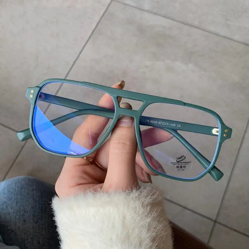 Fashion Anti-blue Light Glasses Men Women Transparent Computer Glasses Frame Retro Eyeglass Frame Flat Glasses Square Eyeglasse