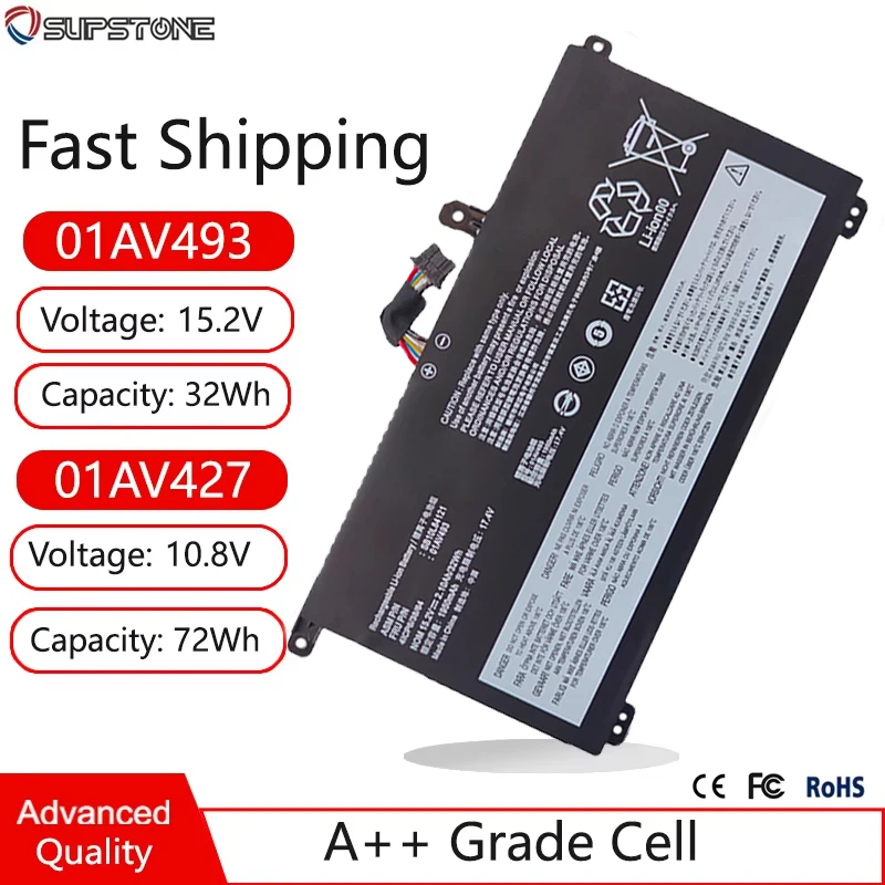 01AV493 01AV427 00UR890 00UR891 00UR892 Laptop Battery For Lenovo ThinkPad T570 T580 P51S P52S SB10L84121 SB10L84122 01AV423/425
