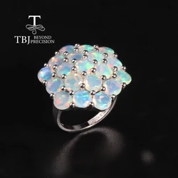 TBJ Big Ring extremely beautifuly opal natural gemstones 925 sterling silver for women birthday anniversary party gift