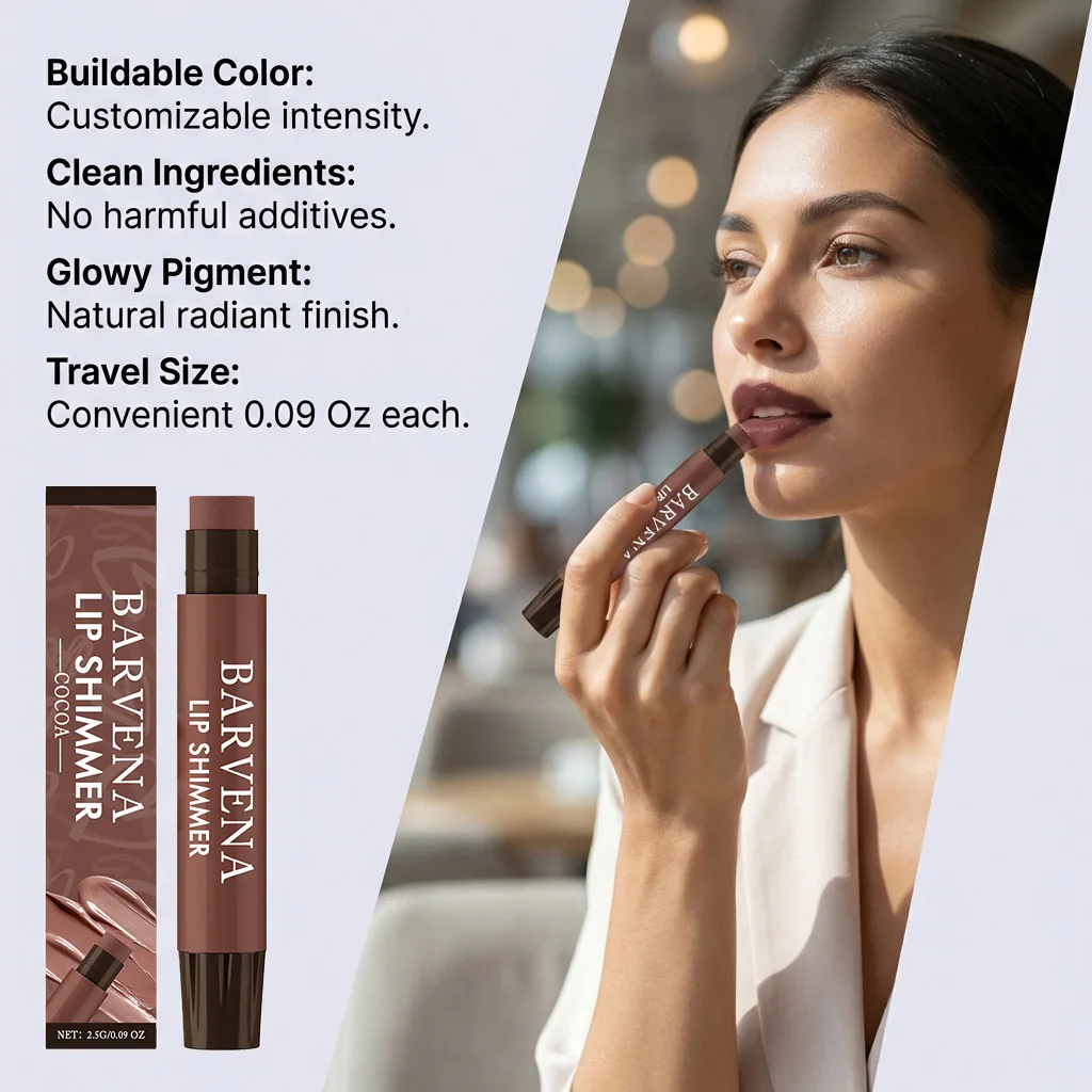 코코아 립밤 모이스춰라이징 젠틀 립 쉬머 데일리 통근용 영양 립 케어 천연 메이크업 오랫동안 지속되는 끈적이지 않는 제품