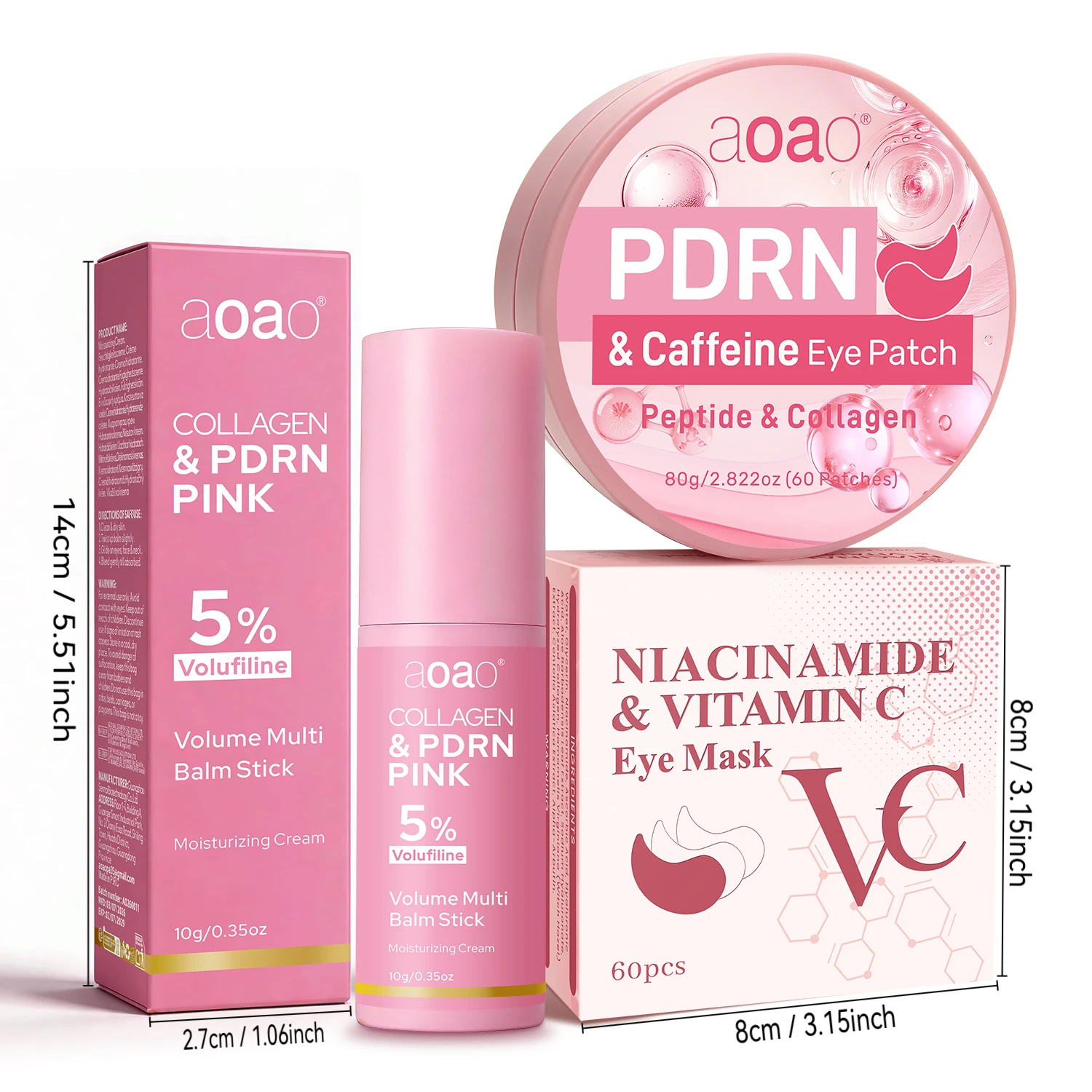 Collagen Multi-Effect Stick + Caffeine PDRN Eye Mask — firms the skin, reduces fine lines on the face and under-eye bags.