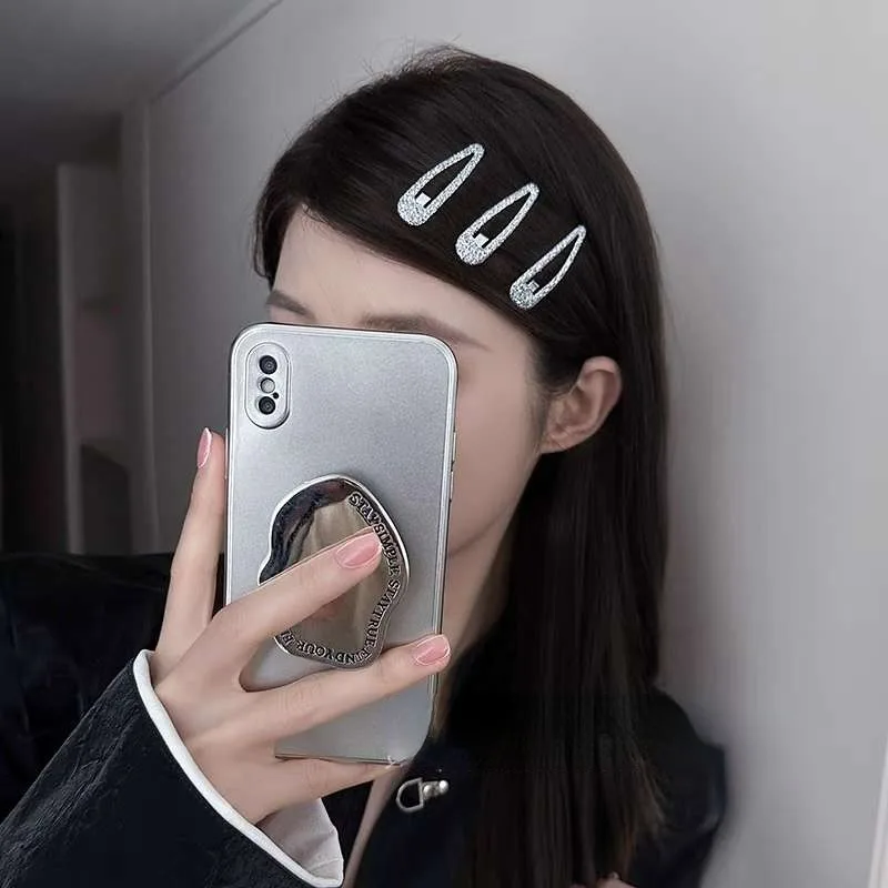 Y2K Shiny Silver Star Bobby Pin Hair Clips Women Pentagram Metal Snap BB Clip Hairpins Barrettes Hair Grip Nickle Free Wholesale