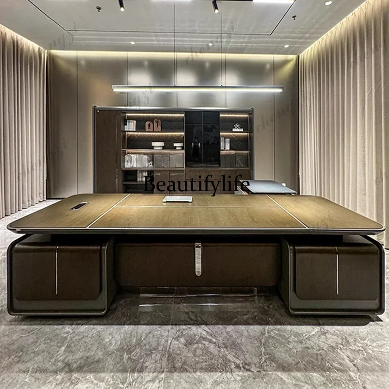 PPP Modern Luxury Office Desk Writing Organizer Desktops Aesthetic Table Manager L Shaped Computer Study Ordinateur