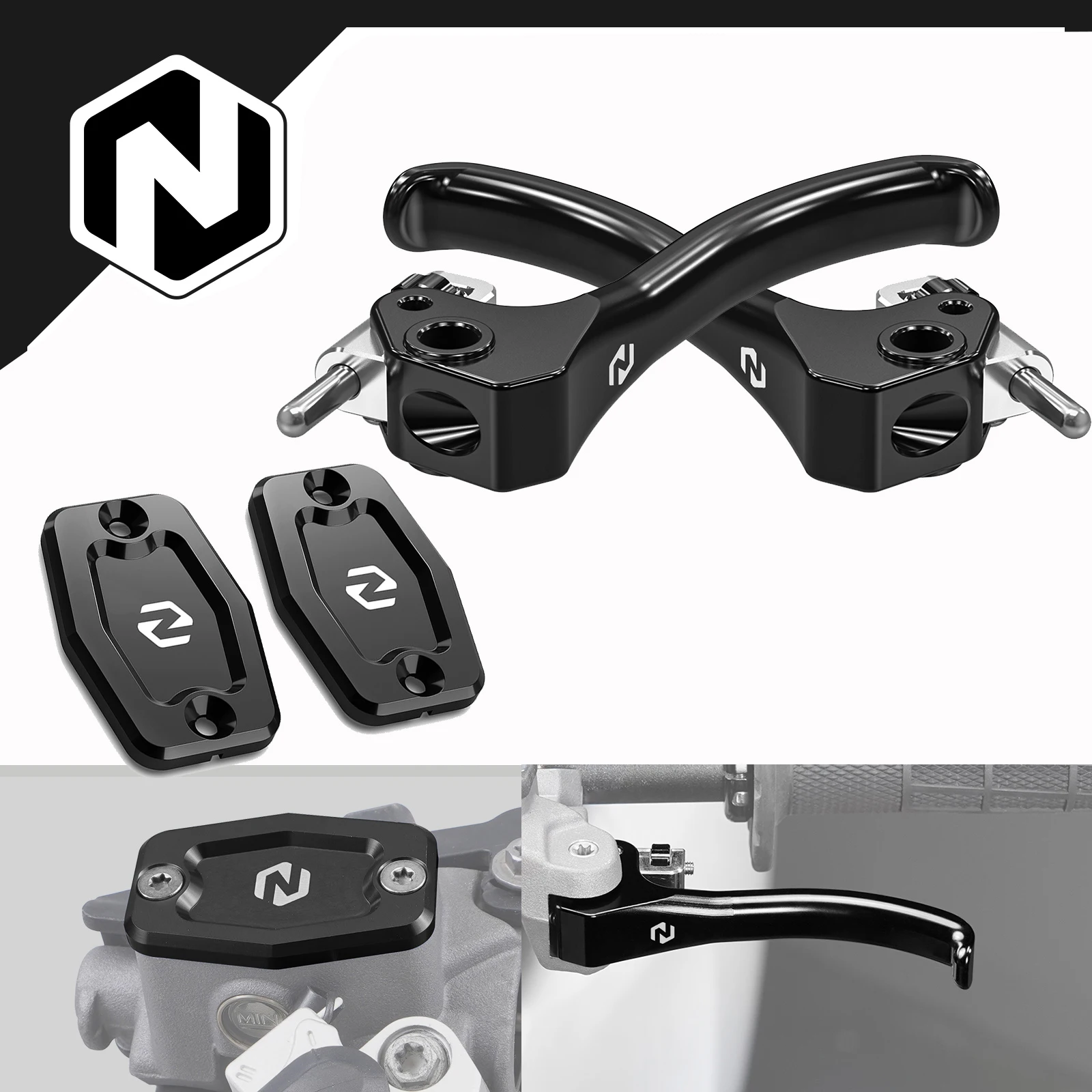NICECNC For Husqvarna TE 300 2022-2024 Front Brake Clutch Fluid Reservoir Cover & Shorty Clutch Brake Lever TE250 FE 450 FE501