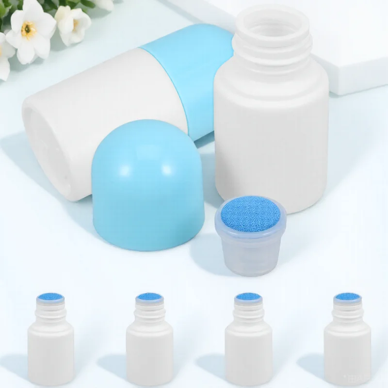 

6pcs Liniment Bottle Sponge Head Applicator Portable Empty Bottles For Cosmetics Travel Refillable Leakproof Small Liquid