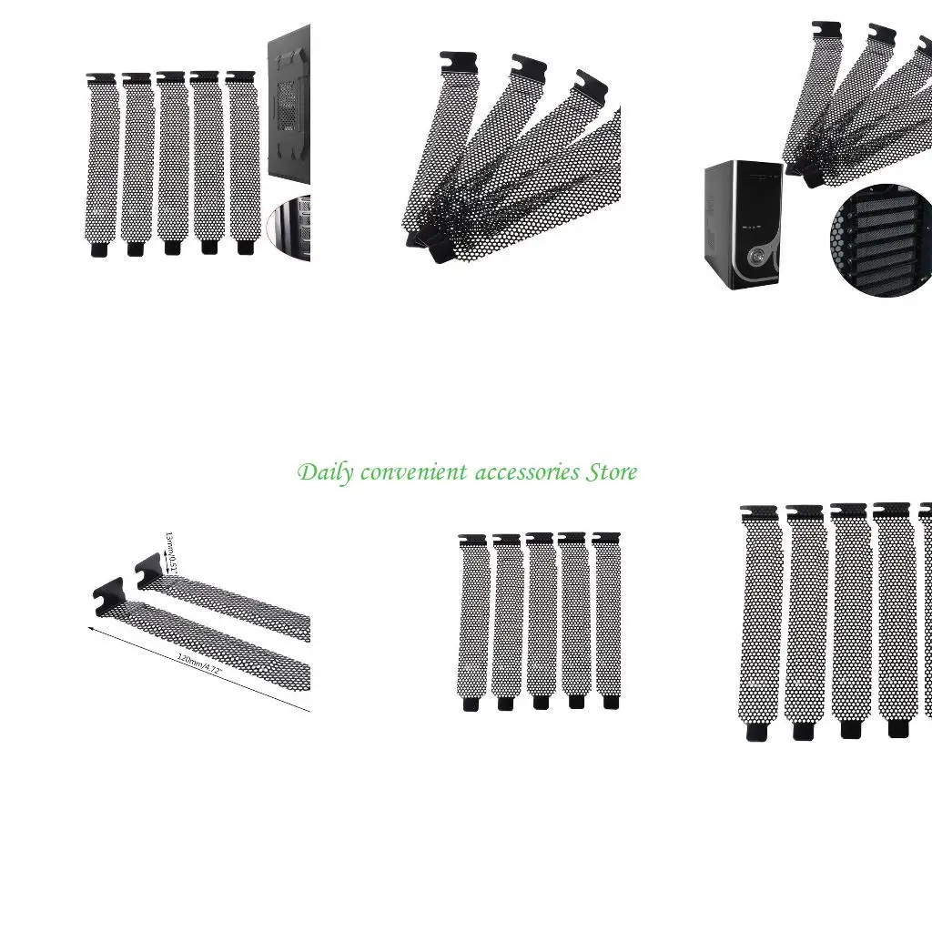 

97qb 5pcs вентиляционной дефлектор дефлектор PCI Cover Cover Rame Care Bits Bits Block Cooling Dust Filter для компьютера для