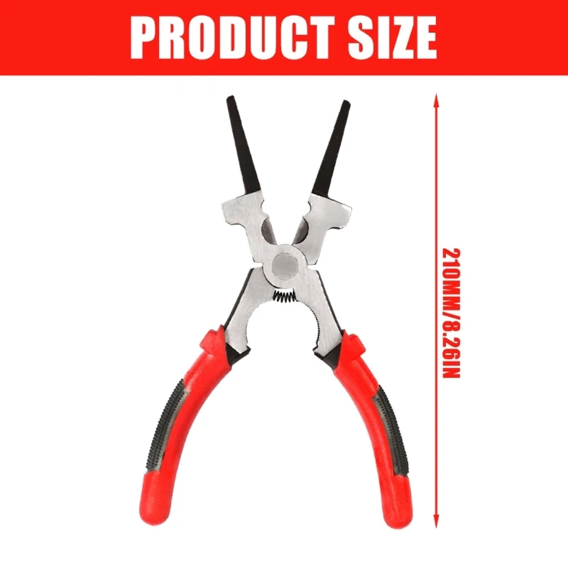 8inch Mig Welding Plier Nozzle Cleaner Rounded Hammer Wire Cutter Ergonomic Handle Strong Hand Auxiliary Tool