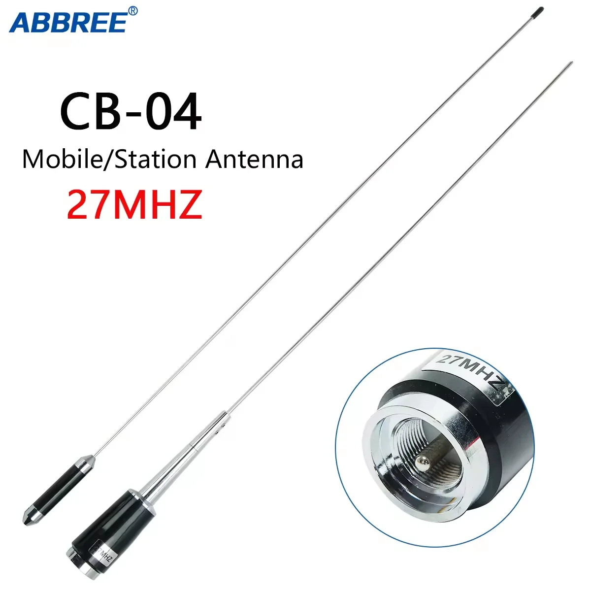 

ABBREE CB-04 27MHz Radio Antenna PL259 High Gain Station Antenna Compatible with Vehicle Car Truck Mobile CB Radio