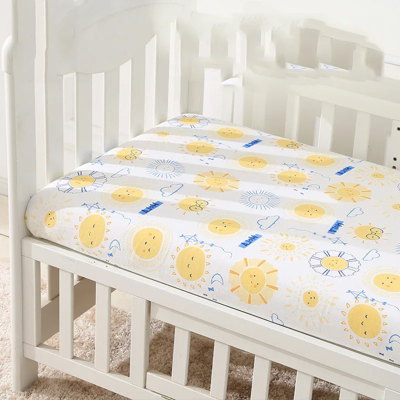 

Crib Sheet Fitted Set for Boys Girls Ultra Soft and Safe Jersey Knit Cotton Stretchy and Breathable Standard Baby Sheet Size