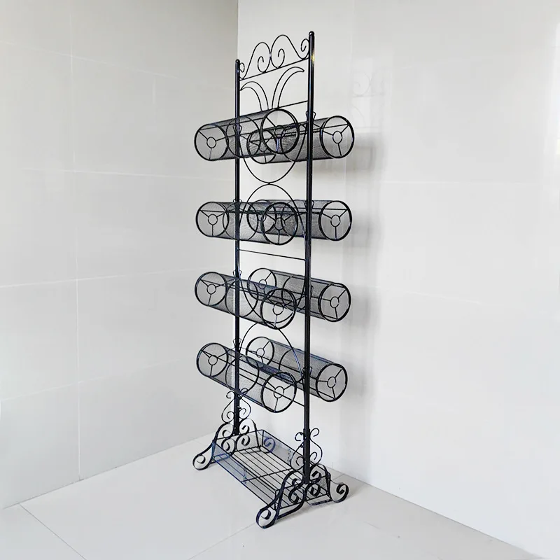 Black 5-layer double-sided removable headband rack, stall grid rack, wrought iron display bracket, jewelry display rack, shelf.