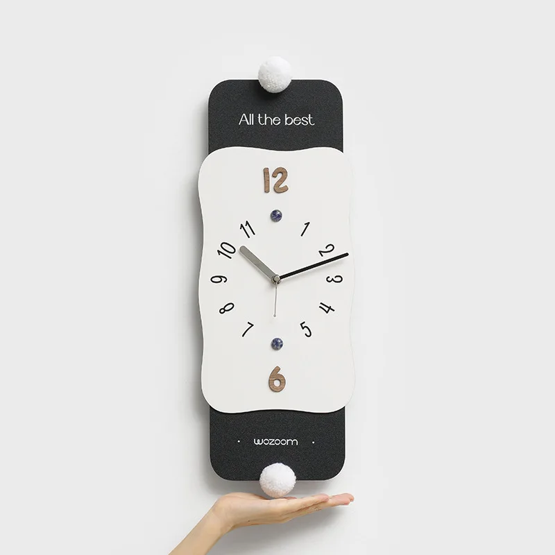 No punching wall 2026 new watch living room wall clock swinging light luxury modern clock wall watch