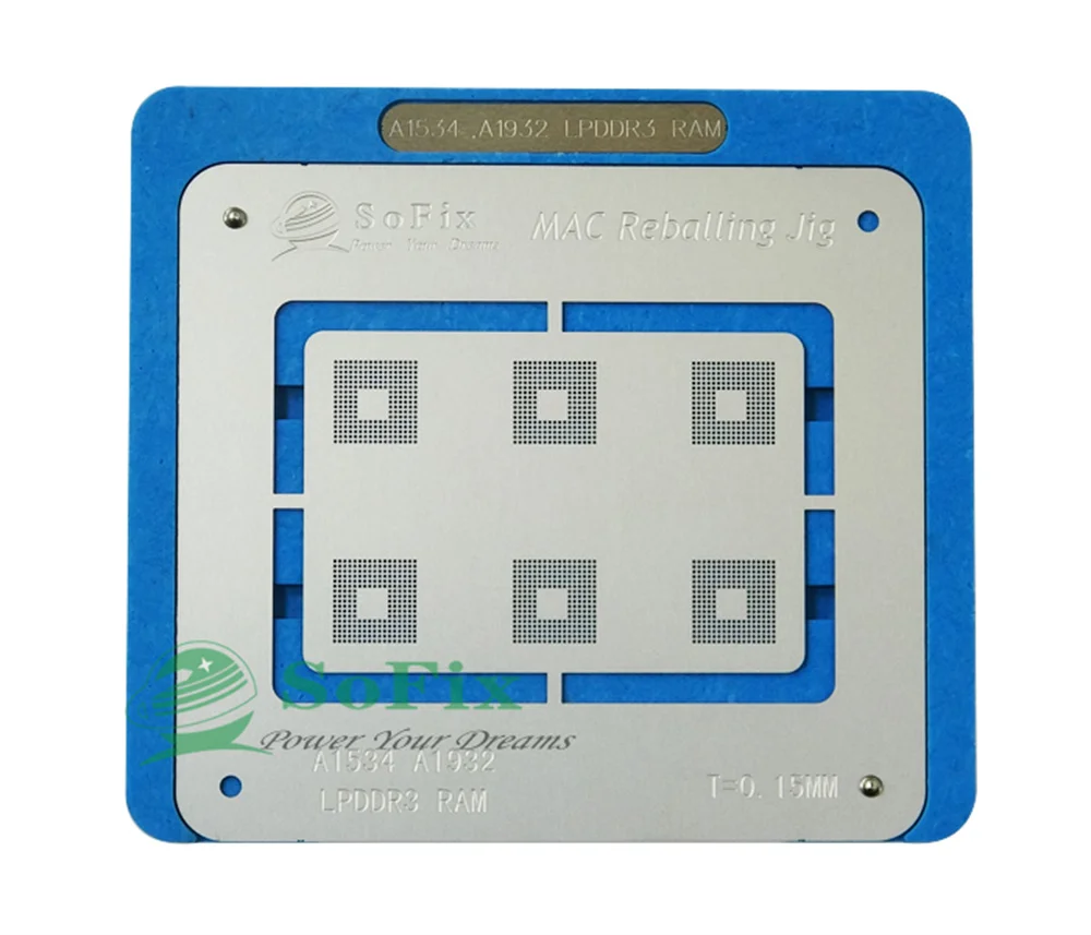 Sofix 2010-2020 RAM Reballing Jig with Stencil Memory BGA Reballing Kit 8 Chips into One Platform for Macbook Repair