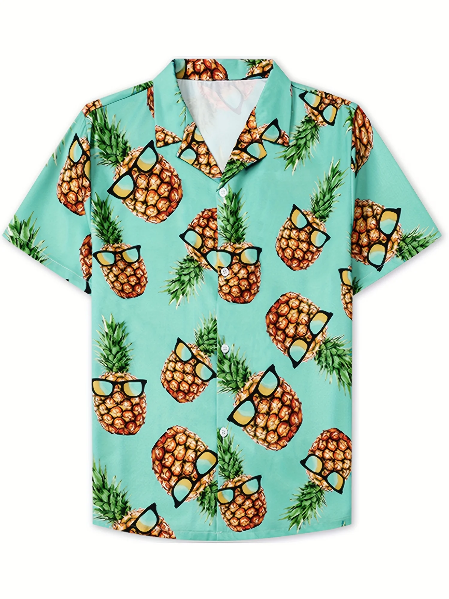 

Boy's Shirt Pineapple Pattern Hawaii Shirt Boy Short Sleeve Casual Clothes Button up Loose Breathable Tops Summer Holiday Shirt