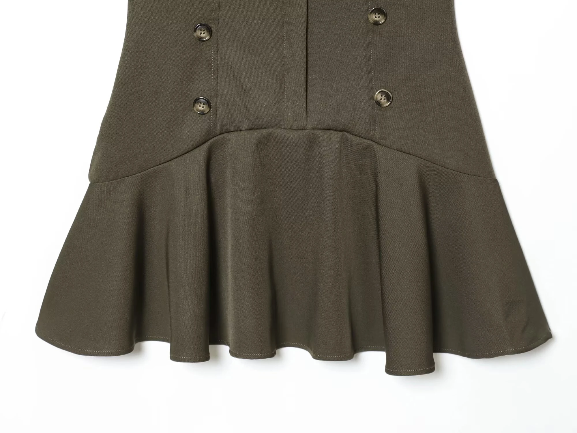 Estilo europeu e americano outono novas roupas femininas temperamento fino ajuste com ombreiras em camadas decoração vestido curto