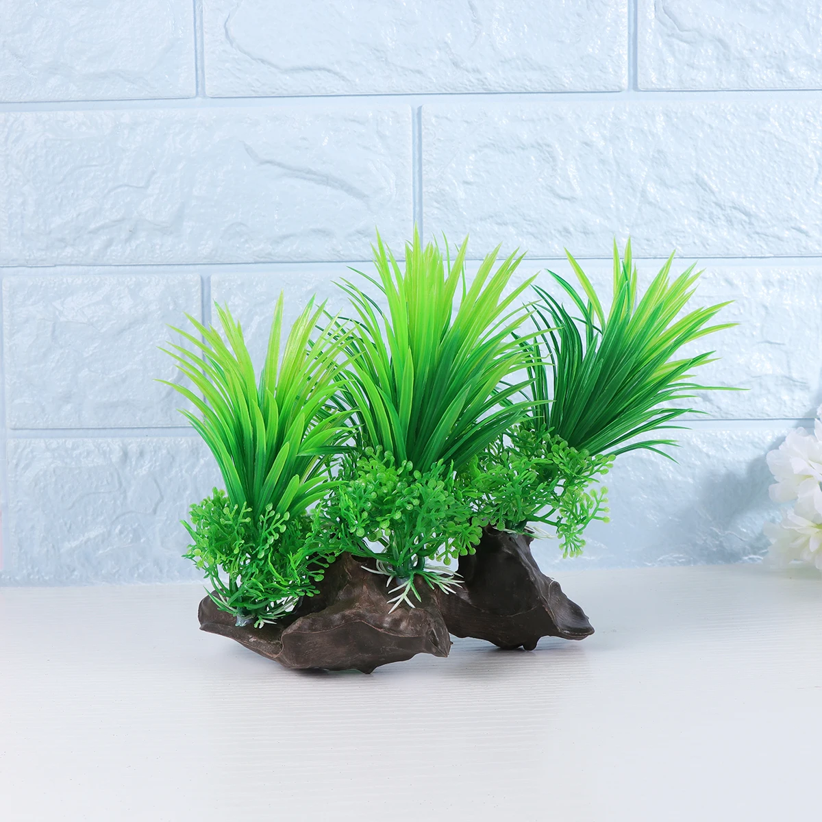 

Aquarium Fish Tank Decoration 3D Realistic Green Plants Natural Environment Vivid Scenery Safe For Fish Easy