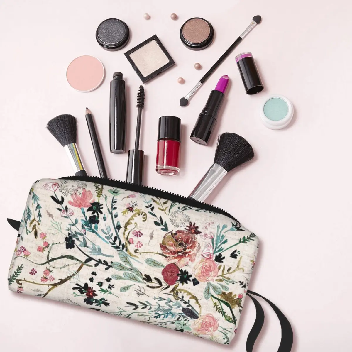 Fable Floral Retro Cosmetic Bag Women Makeup Bags Travel Daily Toiletry Bag Organizer Merch