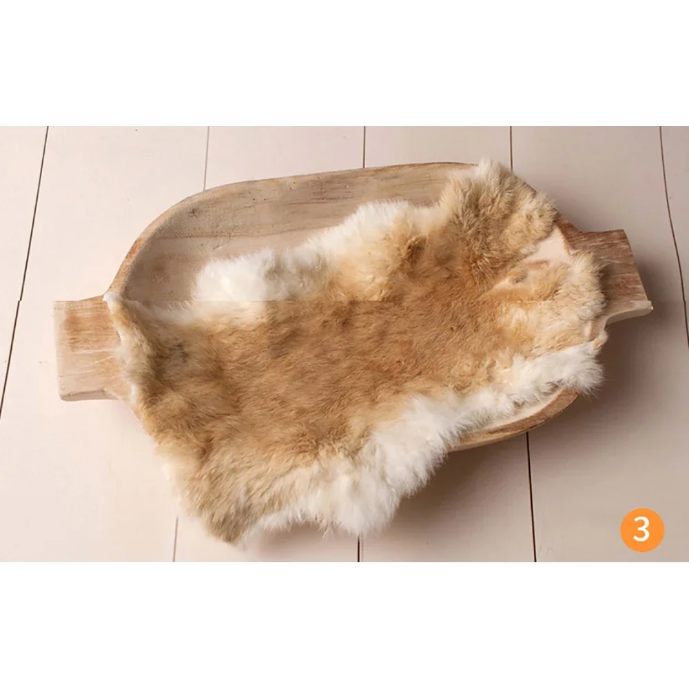 Newborn Photography Props Faux Fur Rabbit Fur Background Blanket Basket Stuffer Filler Blankets Infant Backdrop Fabrics Photo