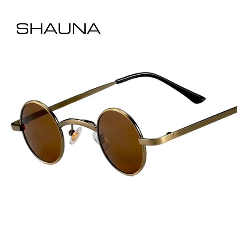 SHAUNA Szeroki mostek Retro Rock Punk Okulary przeciwsłoneczne Klasyczne małe okrągłe przezroczyste czerwone okulary przeciwsłoneczne UV400 — zdjęcie 7