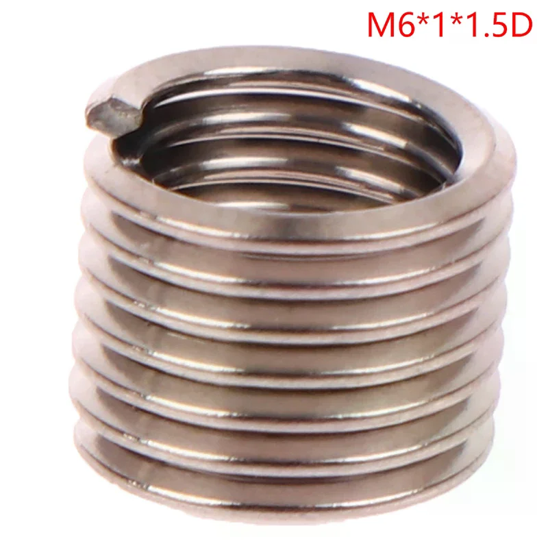M6 x 1.0 Stainless Steel Helicoil Insert 1.5D, Wire Thread Repair Coil for Damaged Threads