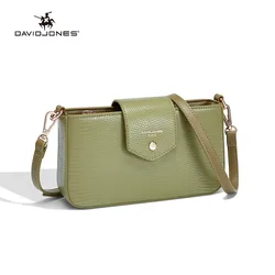 David Jones Crossbody Mini Square Bag Waterproof PU Leather Soft Shoulder Handle Mobile Phone Women's Bag