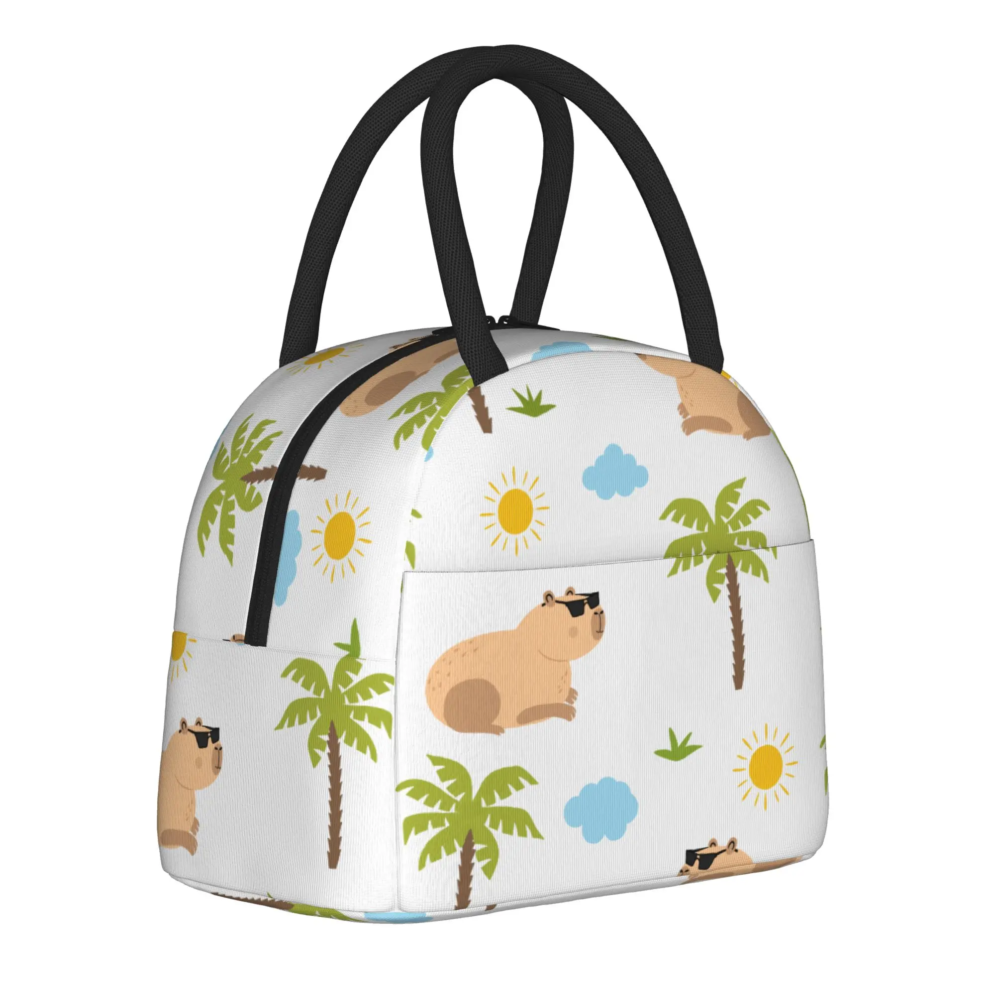 Cute Capybara Cartoon  Insulated Lunch Bag Thermal Bag Meal Container  High Capacity Tote Lunch Box Food Bag Work  Picnic