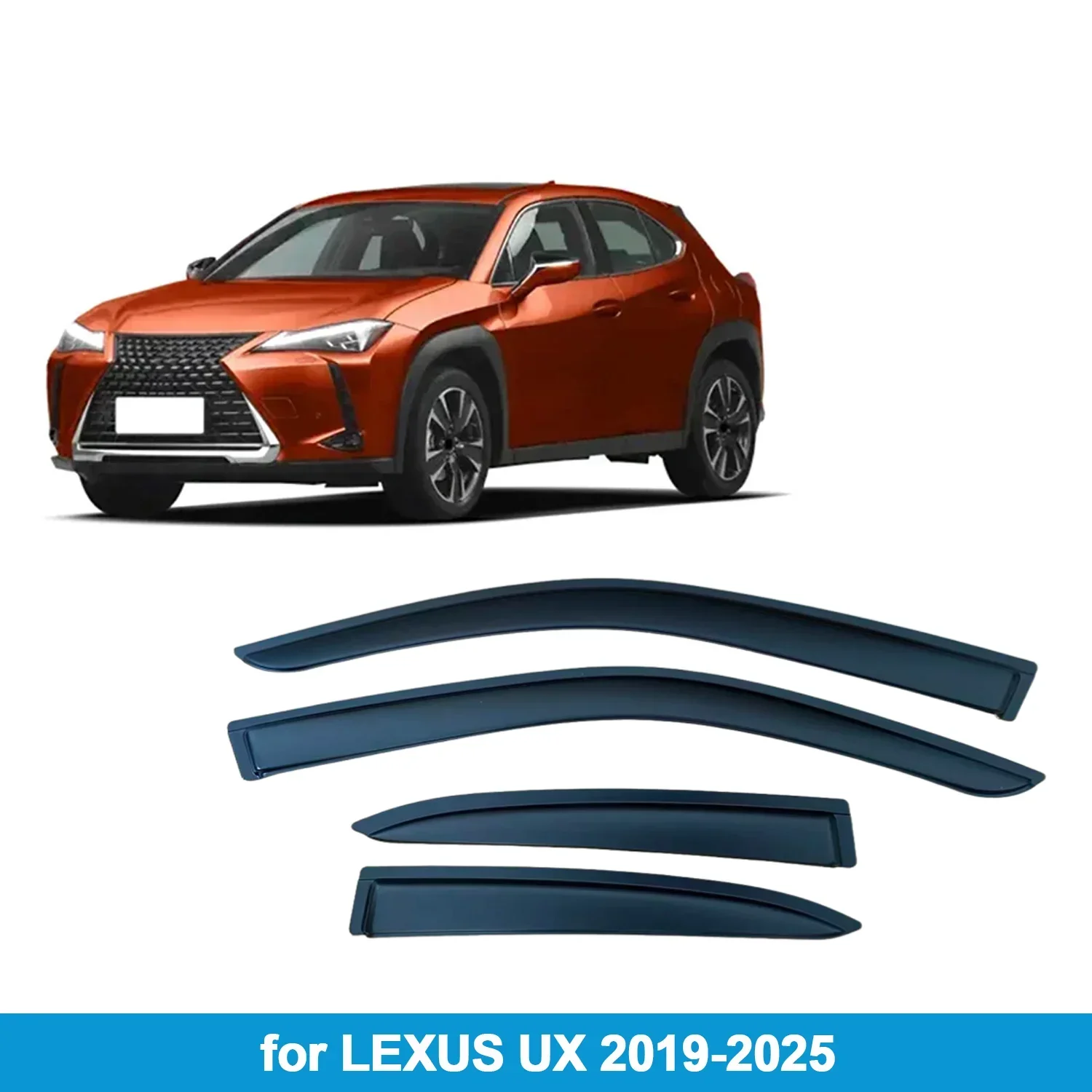 

Window Visor for LEXUS UX 2019-2025 Rain Guard Side Vent Deflector Weathershield Outside-Mount Tape On