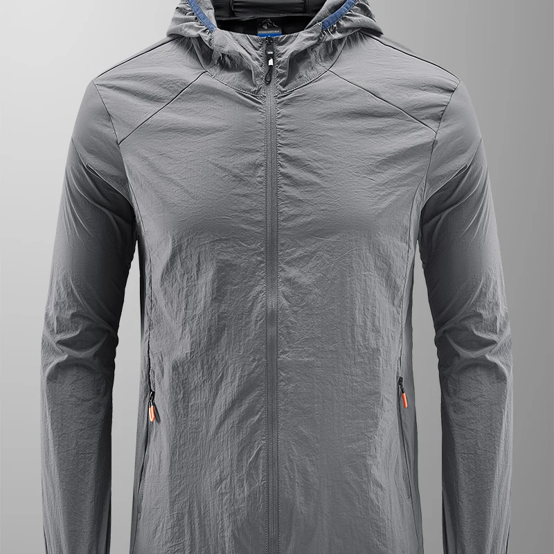 

Men's Ultra-Thin Breathable Ice Silk Sun Protection Clothing Lightweight Summer Outerwear Skin-Friendly Faionable Nylon