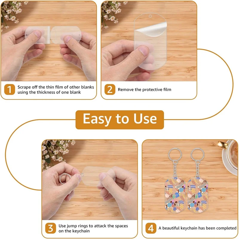 

ABBO-For DIY Jewelry Crafts Keychain Blanks Clear Acrylic Ornament Set For Packaging Labels Gifts