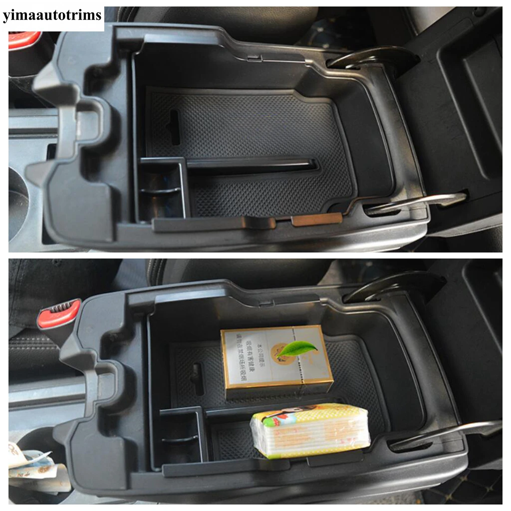 Console centrale Organizzatore Bracciolo Scatola di immagazzinaggio Contenitore di copertura Accessori in plastica nera per Chevrolet Holden Captiva