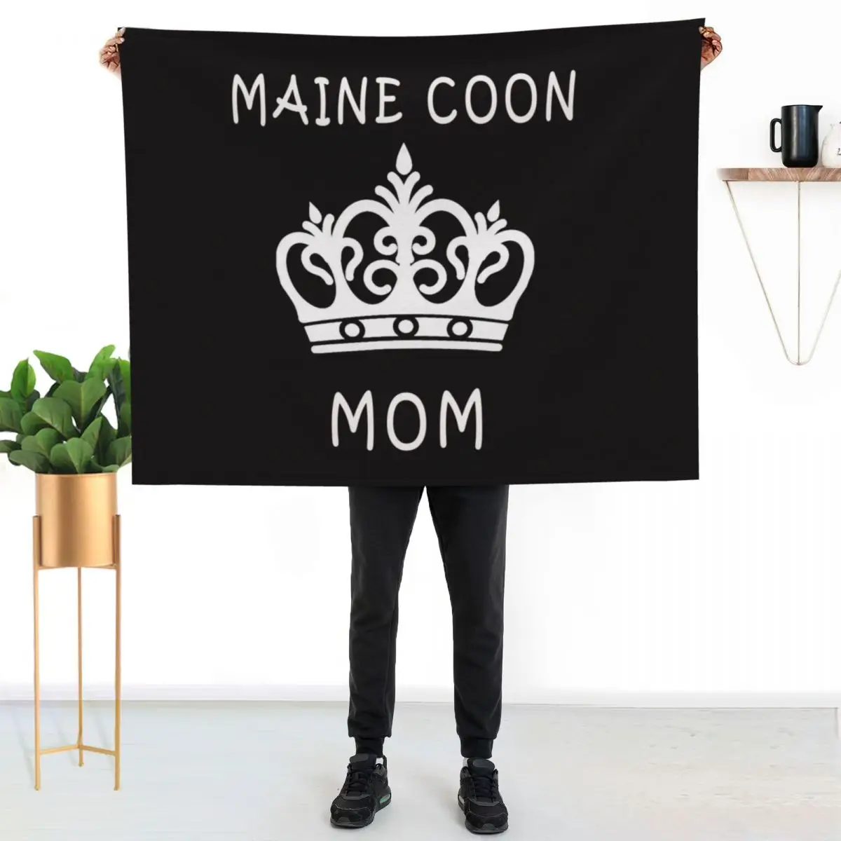 love my maine coon catshirt Throw Blanket Shaggy Cute Plaid blankets ands Beautifuls Loose Plaid on the sofa Blankets