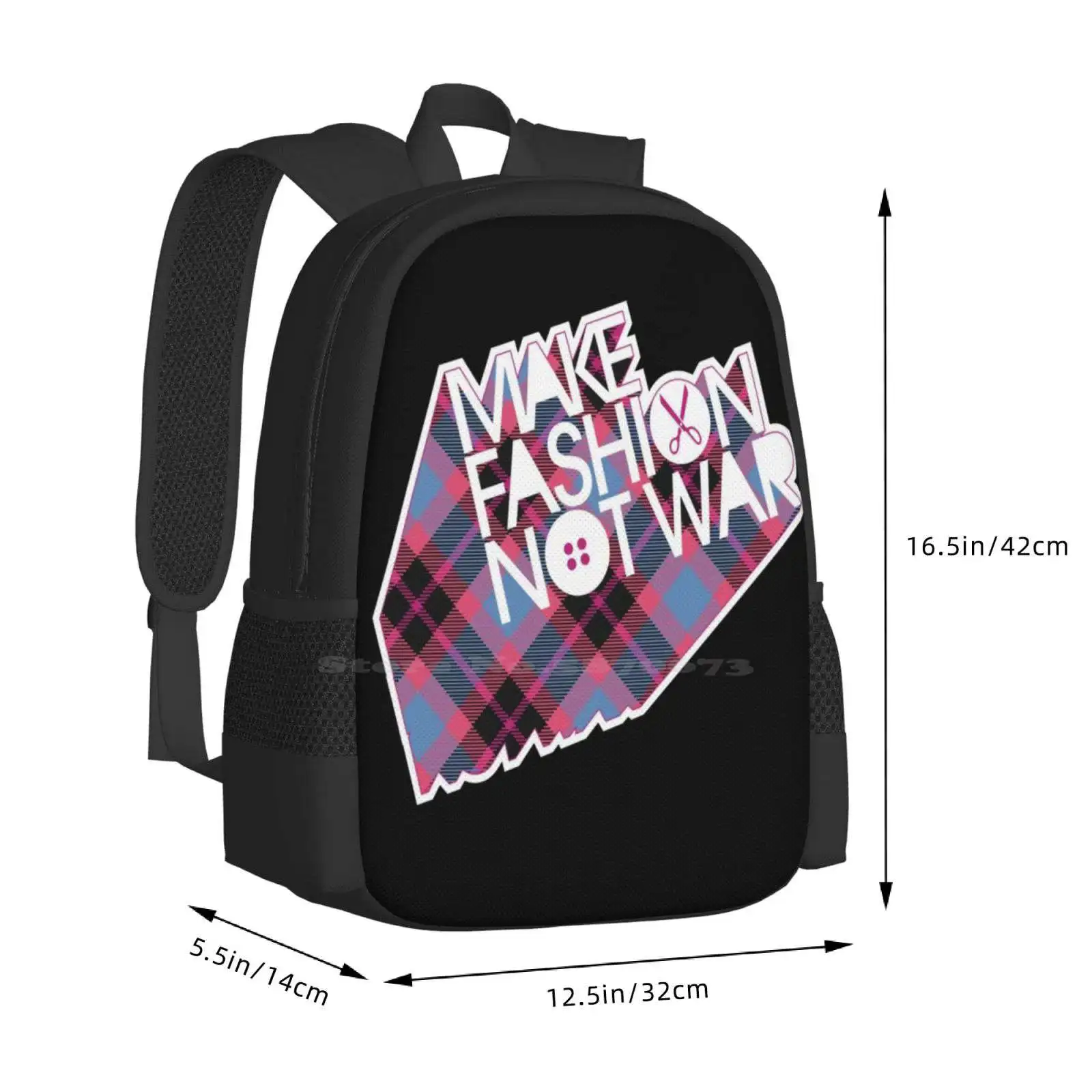 Make Fashion Not War Fashion Pattern Design Travel Laptop School Backpack Bag