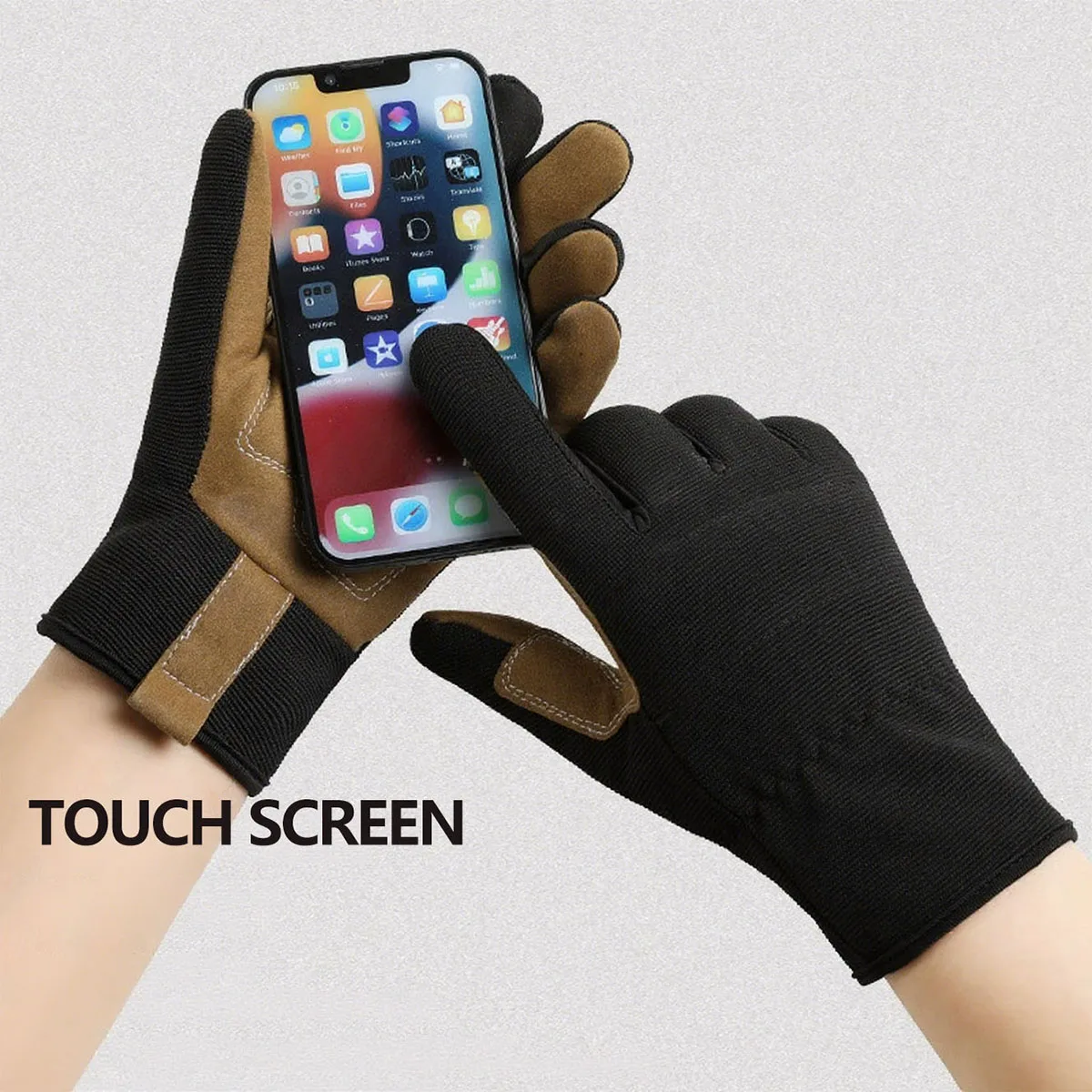 قفازات عمل خفيفة الوزن للرجال والنساء قابلة للتنفس ومريحة ومتعددة الأغراض تعمل باللمس وقدرة غير قابلة للانزلاق لقيادة ركوب الدراجات