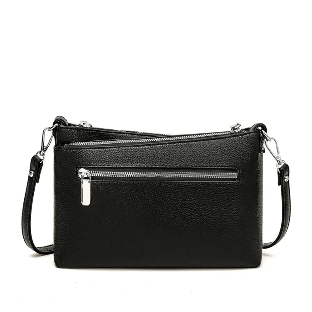 New Fashion Female Shoulder Bag Casual Light Solid Color Women Shoulder Crossbody Bag Double Layer Zipper Pocket Trend Phone Bag