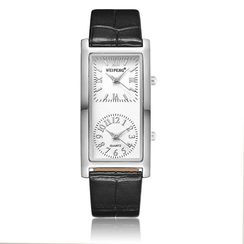 Dual dial, dual time zone, fashionable, casual, business watch, female student couple watch