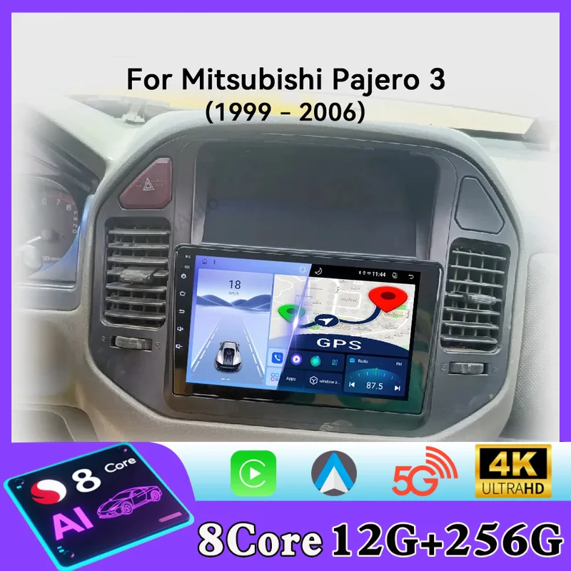 Car Radio For Mitsubishi Pajero 3 V70 V60 1999 - 2006 Android Automotive Multimedia Player GPS Navigation Carplay Auto Stereo