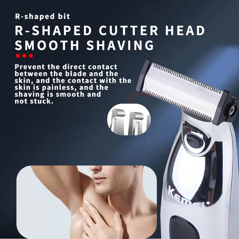 Kemei Electric Beard Styling Trimmer Shaver Men Nose Ear Hair Trimmer Razor Body Hair Groomer for Bikini Armpit Pubic Leg Hair