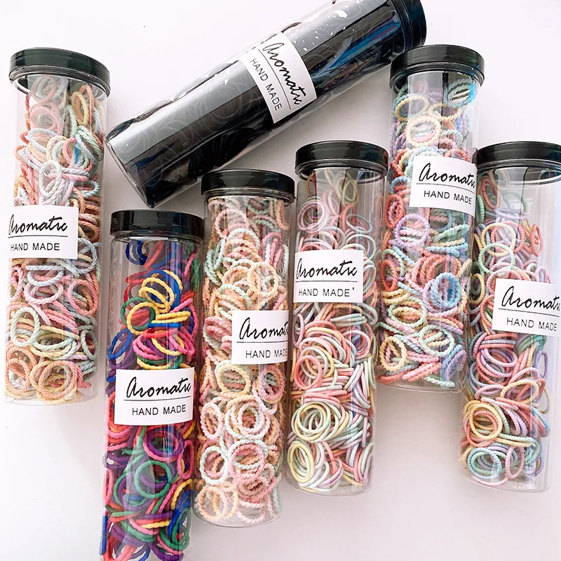100 Teile/satz Elastische Haarbänder Mädchen Baby Haarschmuck Kind Haarring Kopf Seil Scrunchies Kopfbedeckung Ohne Flaschen – Detail 21