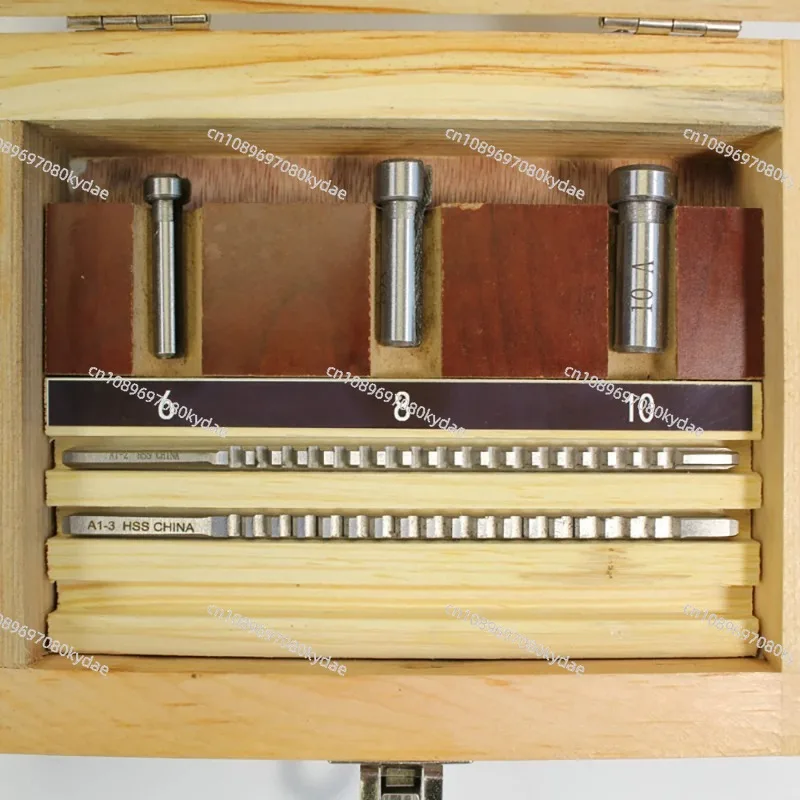 Keyway Broach Set, Metric Sized 2mm 3mm Broaches 6/8/10 Collared Bushings with Shims CNC Cutting Tools