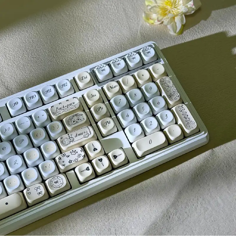 

Tailor puppy keycap small full set of PBT five-sided hot sublimation process three color matching-MOA height 125 keys
