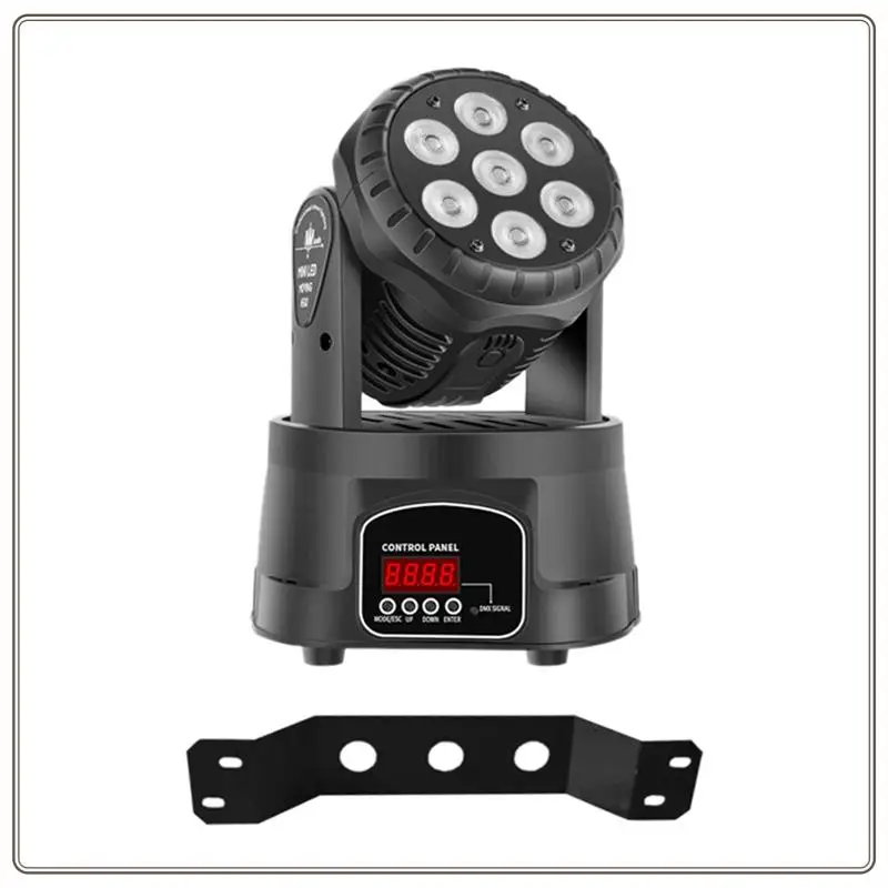 Надежный мини-светодиодный светильник с подвижной головкой 7X10 Вт, светодиодный светильник 4 в 1 RGBW с поворотным голосовым управлением для DJ Music Party Dance Club, мини-светодиод