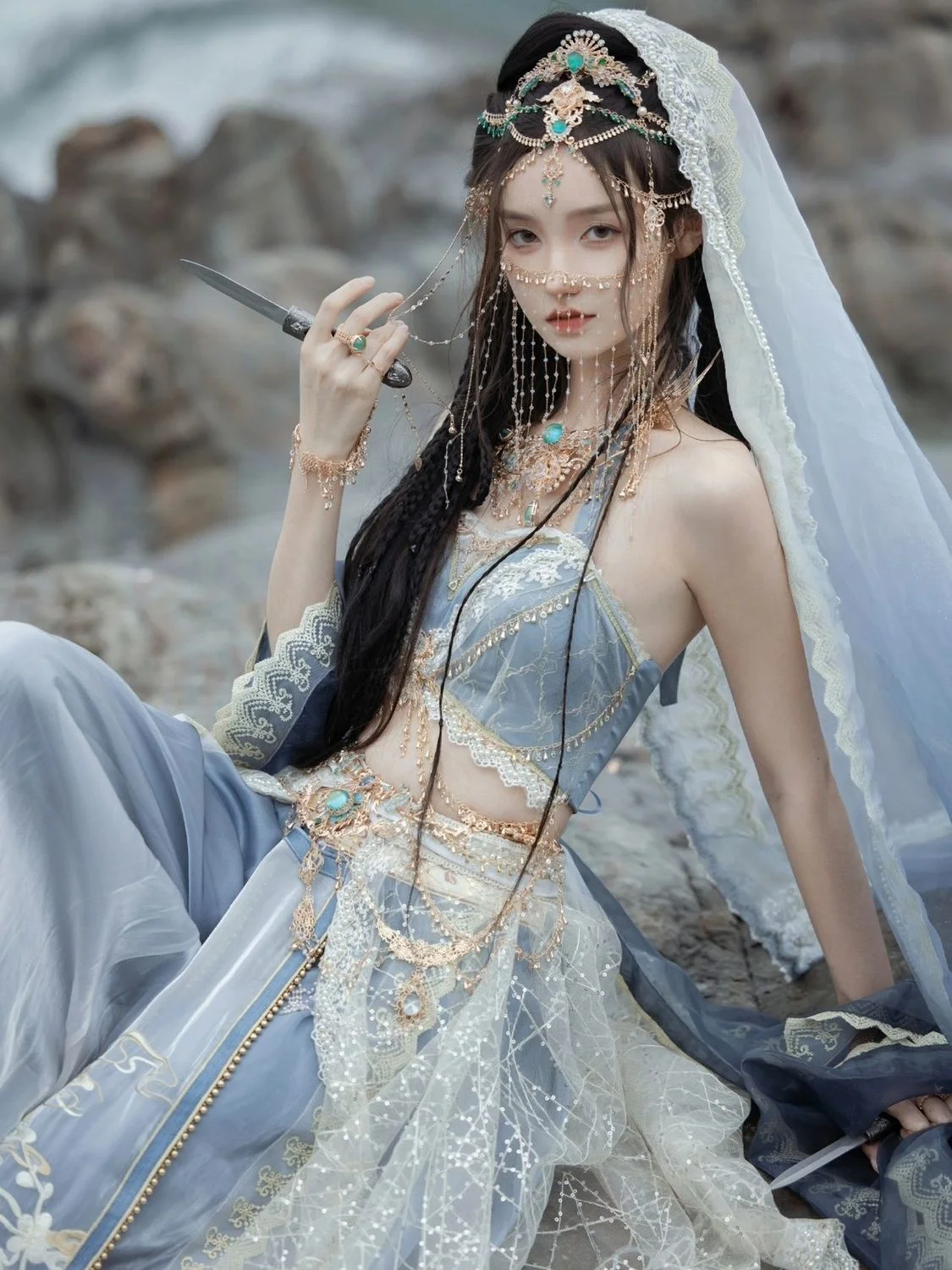 

Exotic women Western beauties ethnic characteristics, exotic heavy industry dance performance costume sets