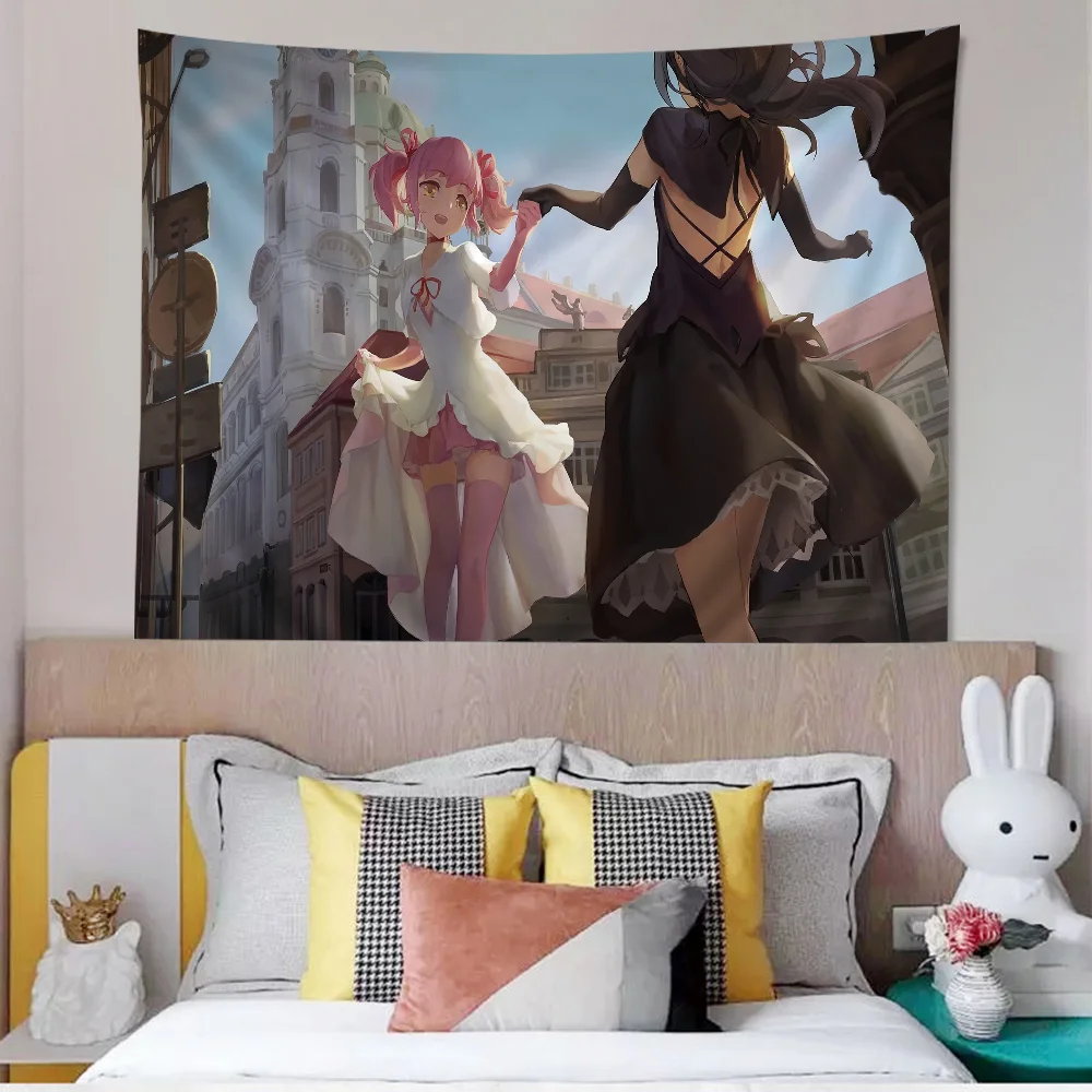 MAGICAL GIRL MADOKA Anime Tapestry Hanging Tarot Hippie Wall Rugs Dorm Home Decor