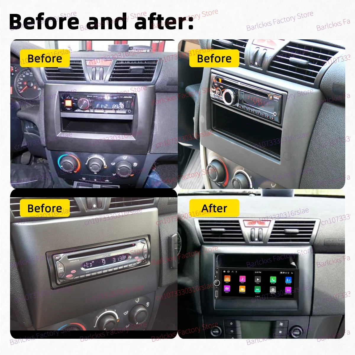 1 Din Carplay Android Auto Radio Android Car Multimedia for Fiat Stilo 2001-2010 6.86